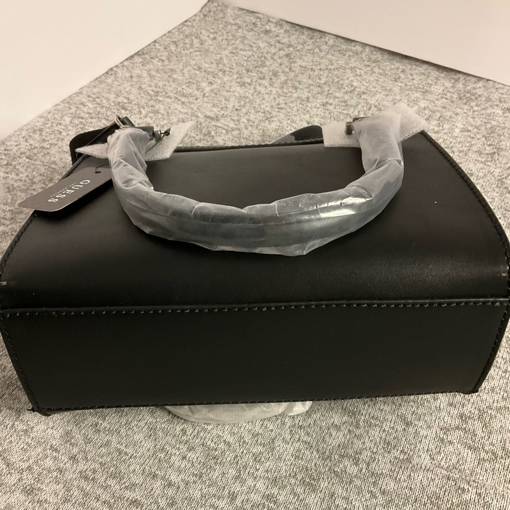 GUESS Factory Ocata Mini Satchel Black handbag Crossbody 
w/ Silver Chain *NWT* - Picture 8 of 11